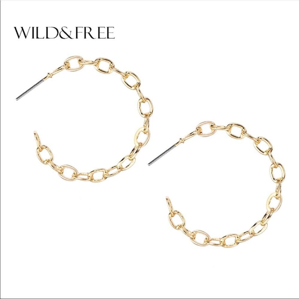 💕 linked hoop earrings 💕 - Picture 1 of 6